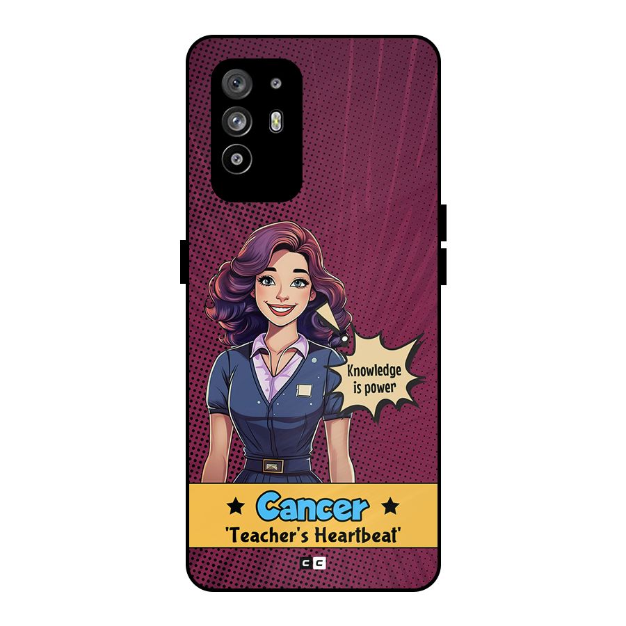 Cancer Heartbeat Metal Back Case for Oppo F19 Pro Plus 5G