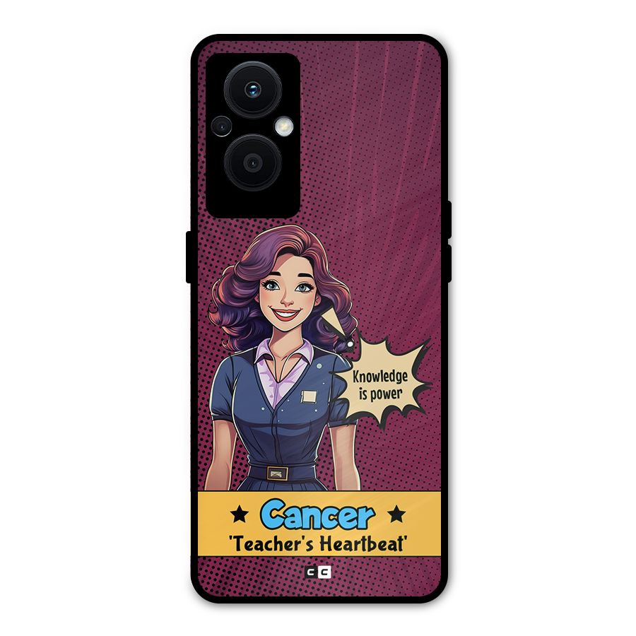 Cancer Heartbeat Metal Back Case for Oppo F21 Pro 5G
