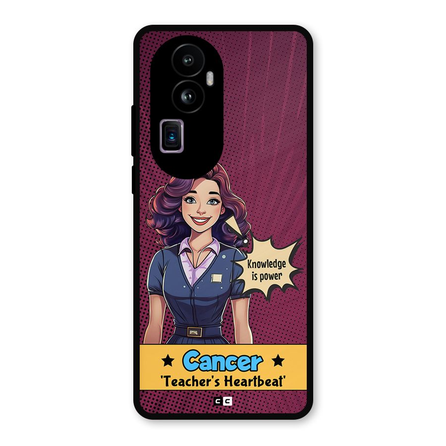 Cancer Heartbeat Metal Back Case for Oppo Reno10 Pro Plus