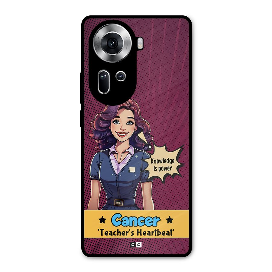 Cancer Heartbeat Metal Back Case for Oppo Reno11 5G