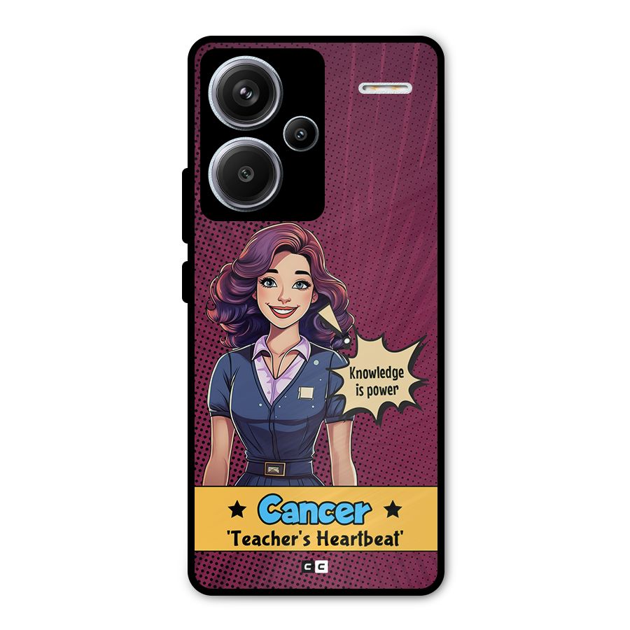 Cancer Heartbeat Metal Back Case for Redmi Note 13 Pro Plus