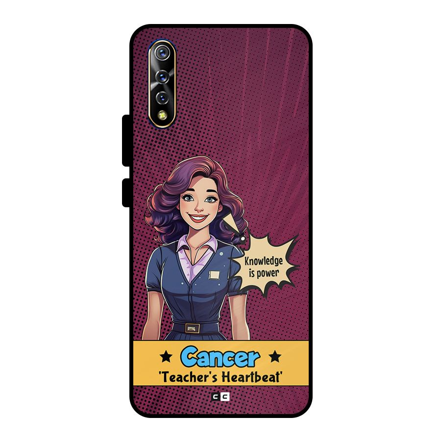Cancer Heartbeat Metal Back Case for Vivo S1