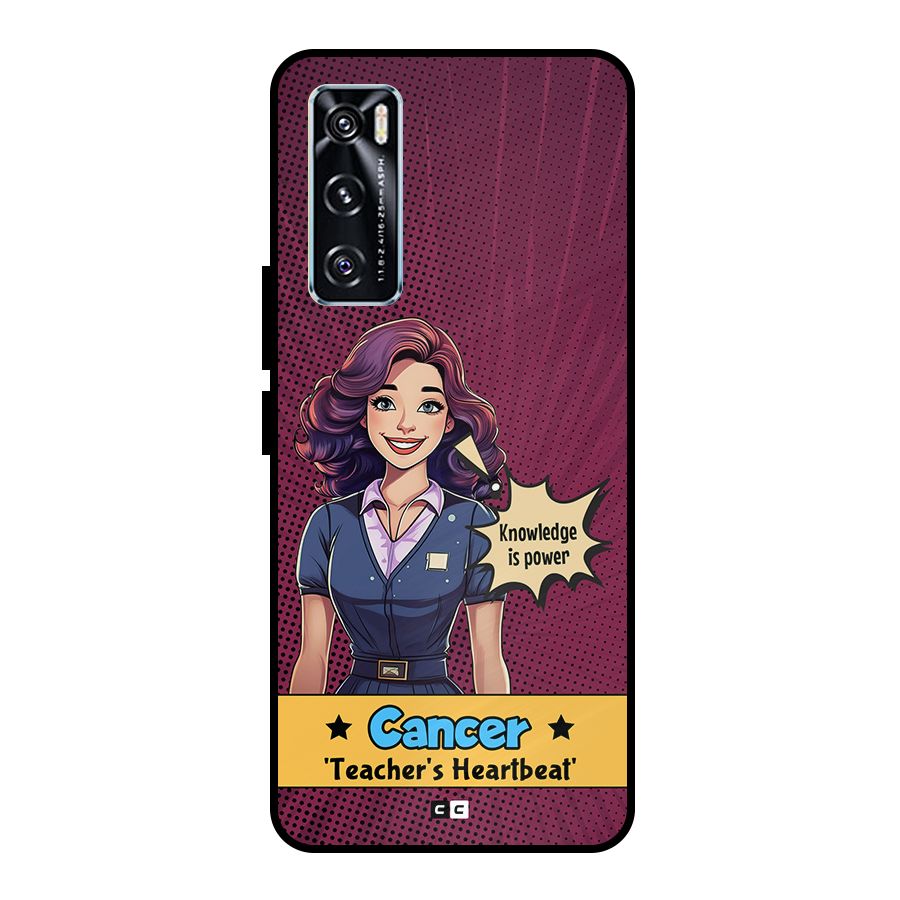 Cancer Heartbeat Metal Back Case for Vivo V20 SE