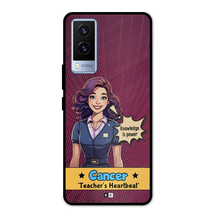 Cancer Heartbeat Metal Back Case for Vivo V21e 5G
