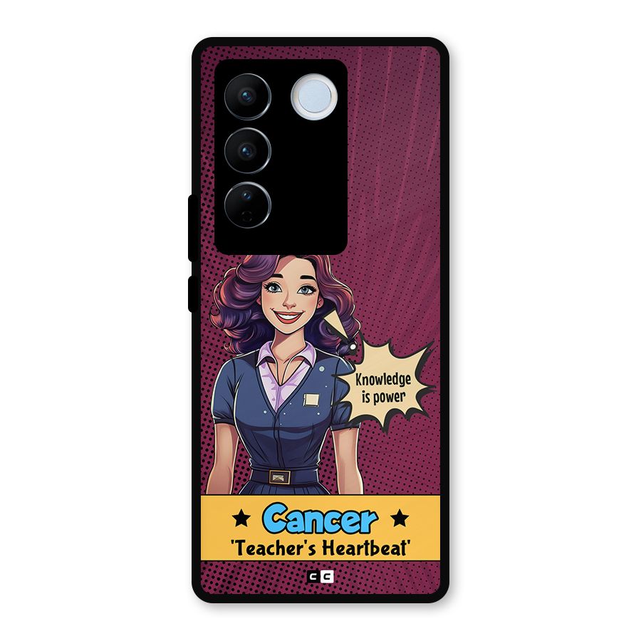 Cancer Heartbeat Metal Back Case for Vivo V27