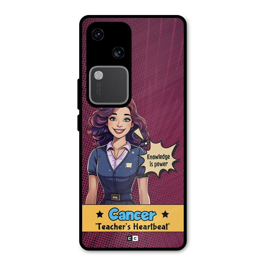 Cancer Heartbeat Metal Back Case for Vivo V30 Pro
