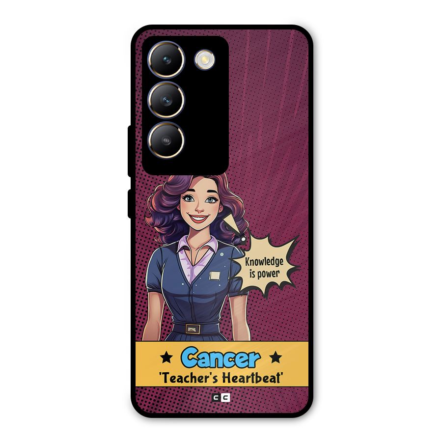 Cancer Heartbeat Metal Back Case for Vivo Y200e