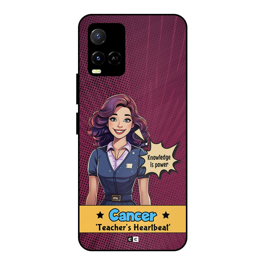 Cancer Heartbeat Metal Back Case for Vivo Y21G