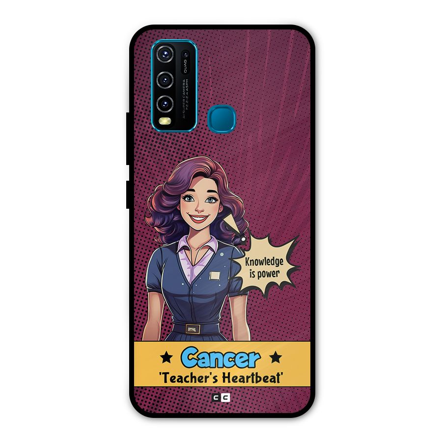 Cancer Heartbeat Metal Back Case for Vivo Y30