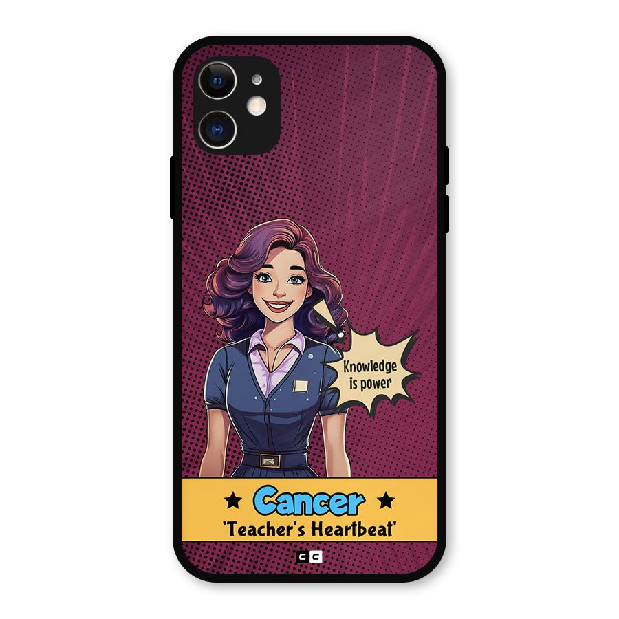 Cancer Heartbeat Metal Back Case for iPhone 11