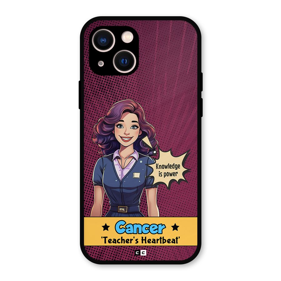 Cancer Heartbeat Metal Back Case for iPhone 13