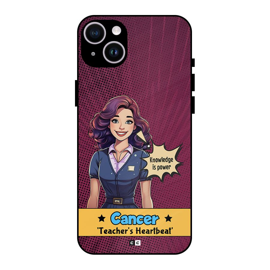 Cancer Heartbeat Metal Back Case for iPhone 14 Plus