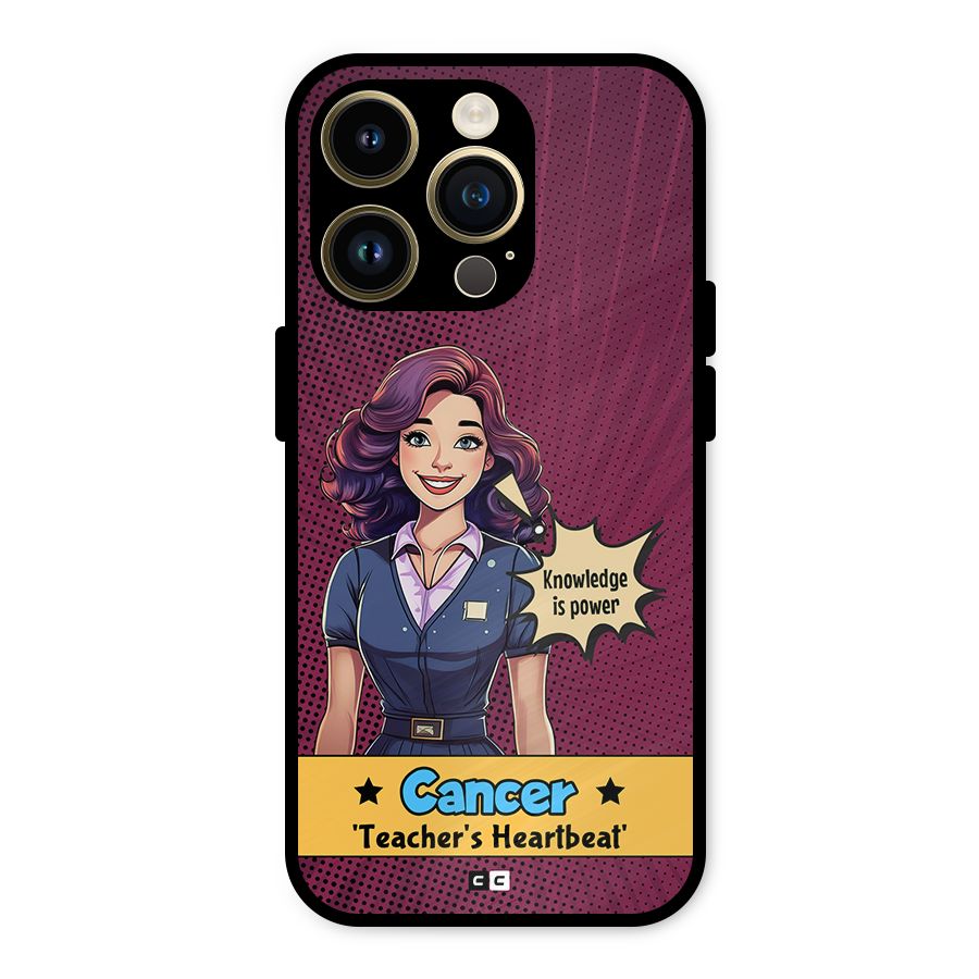 Cancer Heartbeat Metal Back Case for iPhone 14 Pro