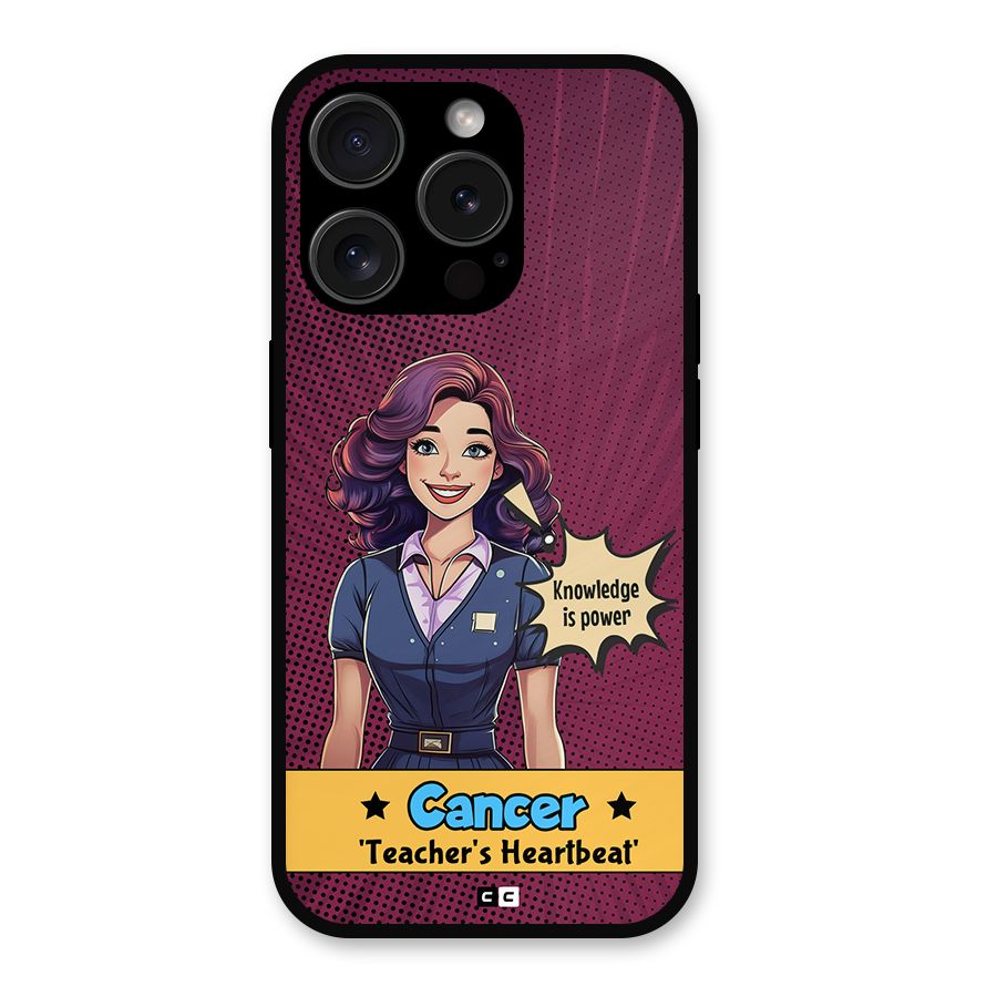 Cancer Heartbeat Metal Back Case for iPhone 15 Pro