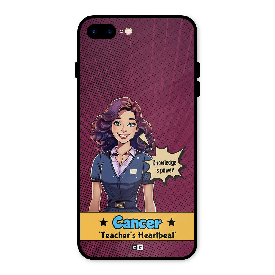 Cancer Heartbeat Metal Back Case for iPhone 8 Plus