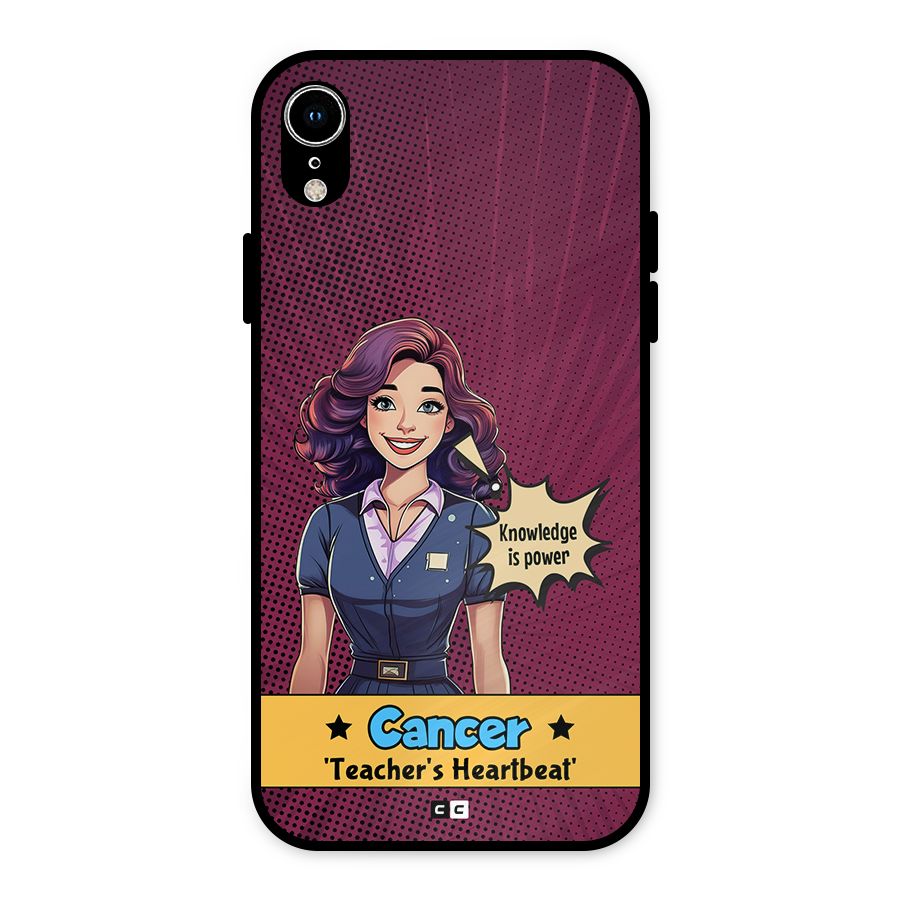 Cancer Heartbeat Metal Back Case for iPhone XR