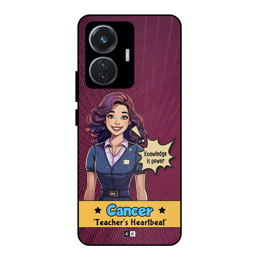 Cancer Heartbeat Metal Back Case for iQOO Z6 44W