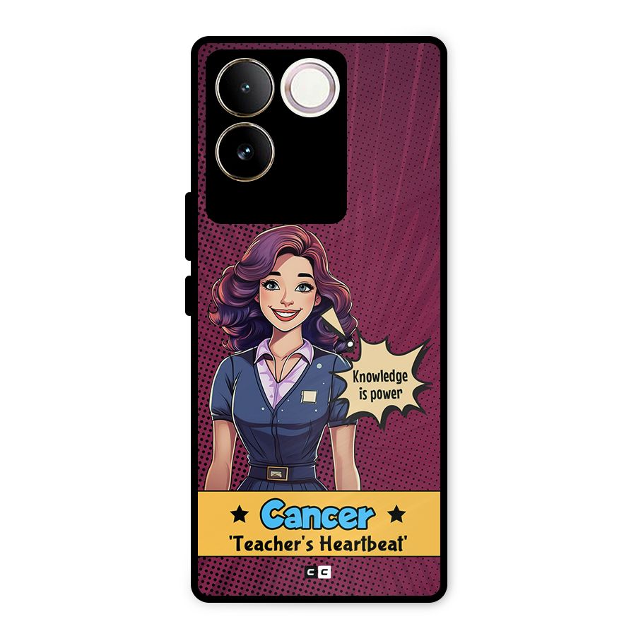Cancer Heartbeat Metal Back Case for iQOO Z7 Pro