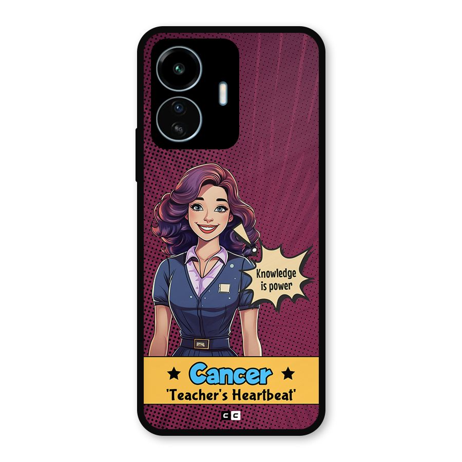 Cancer Heartbeat Metal Back Case for vivo iQOO Z6 Lite 5G