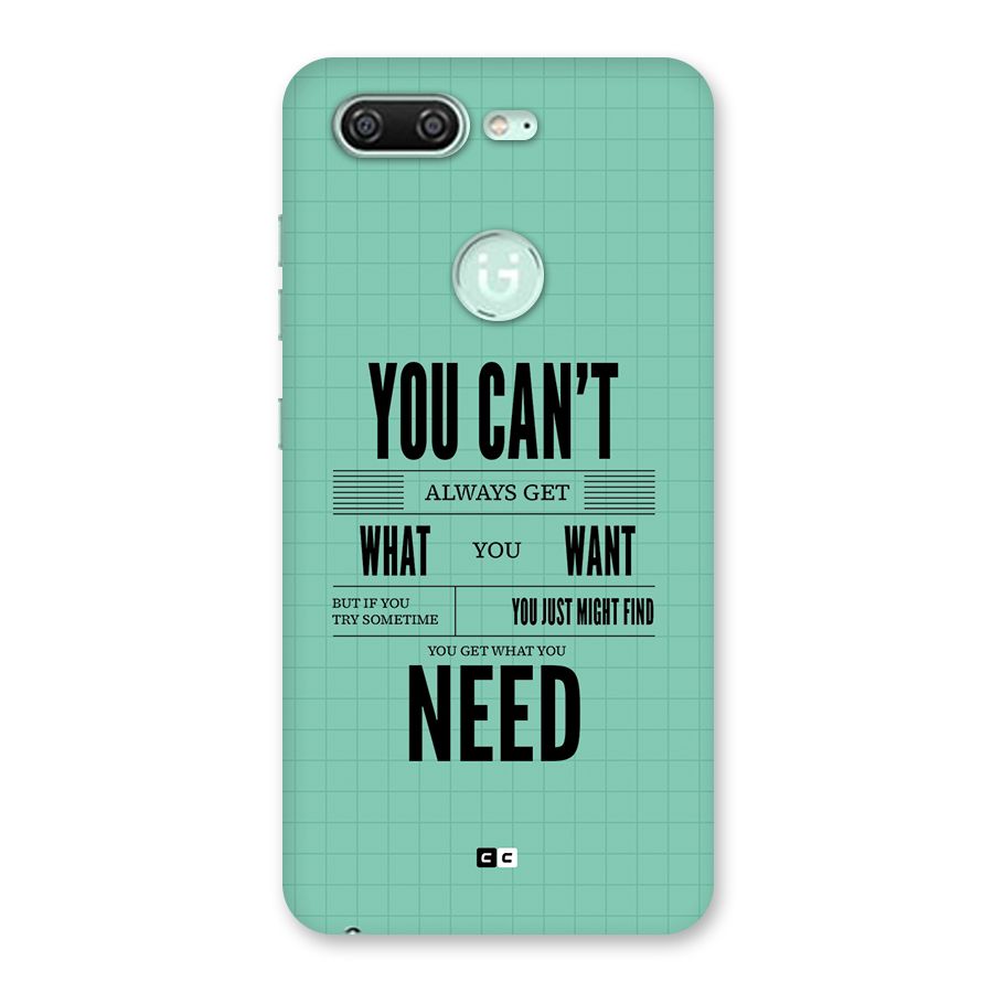 Cant Always Get Back Case for Gionee S10