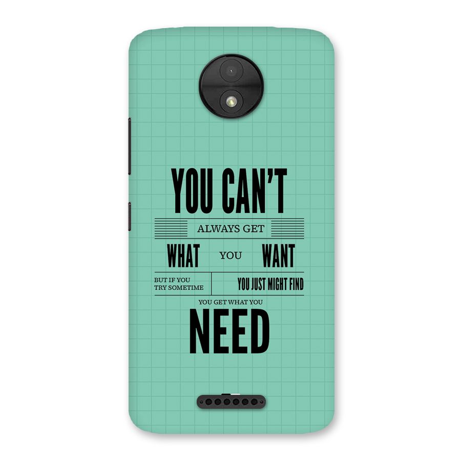 Cant Always Get Back Case for Moto C
