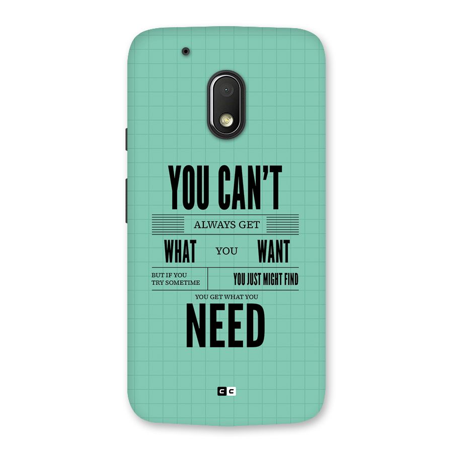 Cant Always Get Back Case for Moto G4 Play