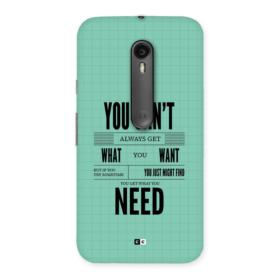 Cant Always Get Back Case for Moto G Turbo