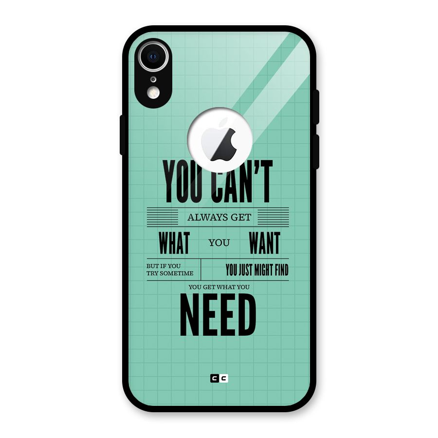 Cant Always Get Glass Back Case for iPhone XR Logo Cut
