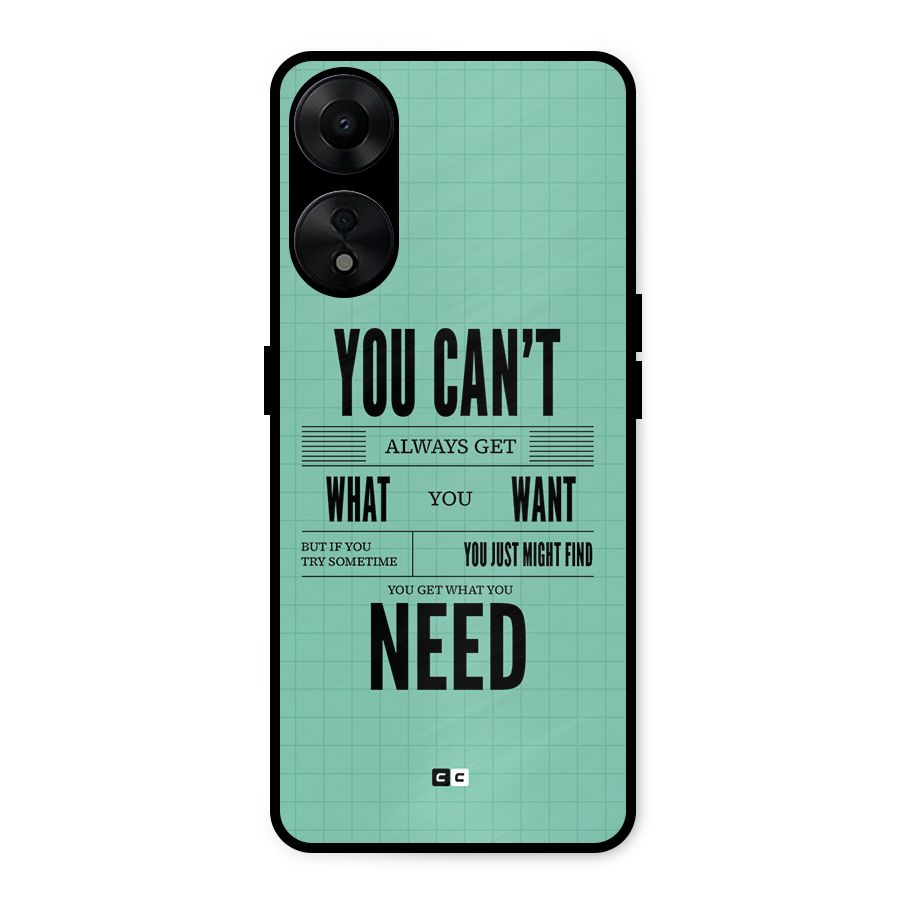 Cant Always Get Metal Back Case for Oppo A78 5G