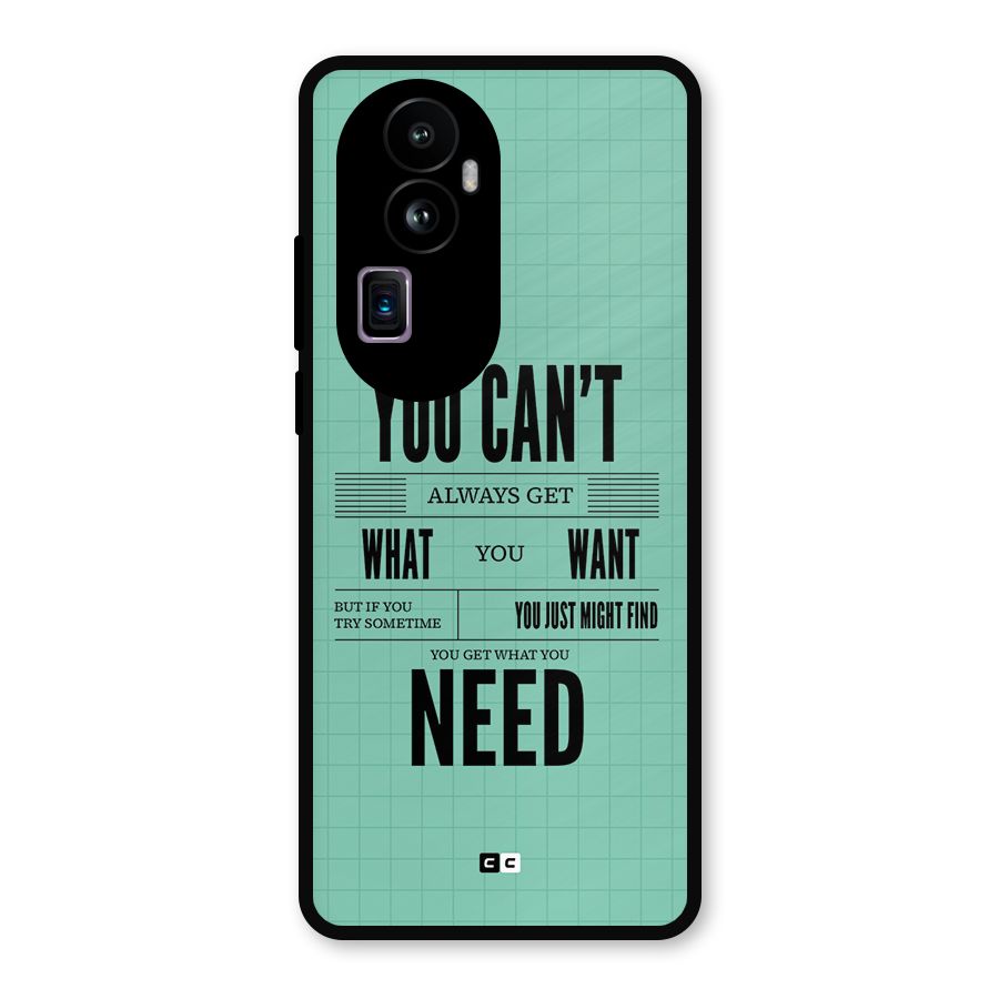 Cant Always Get Metal Back Case for Oppo Reno10 Pro Plus