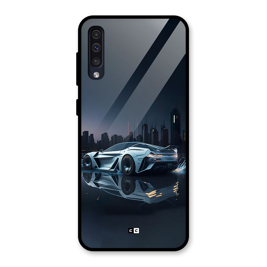 Car of Future Glass Back Case for Galaxy A50