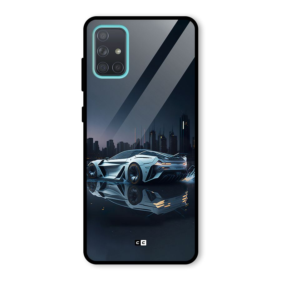 Car of Future Glass Back Case for Galaxy A71