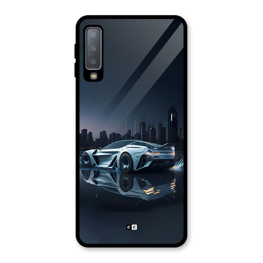 Car of Future Glass Back Case for Galaxy A7 (2018)