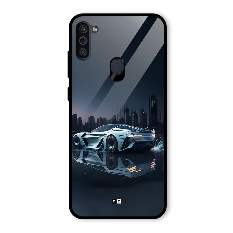 Car of Future Glass Back Case for Galaxy M11