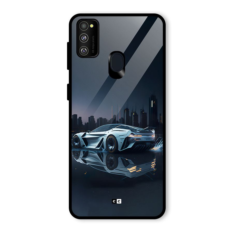 Car of Future Glass Back Case for Galaxy M30s