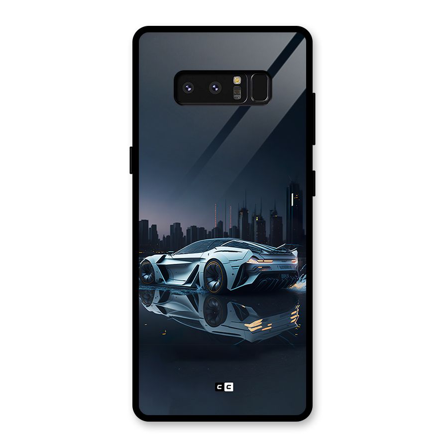 Car of Future Glass Back Case for Galaxy Note 8
