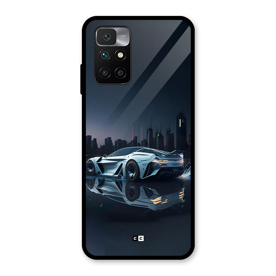 Car of Future Glass Back Case for Redmi 10 Prime