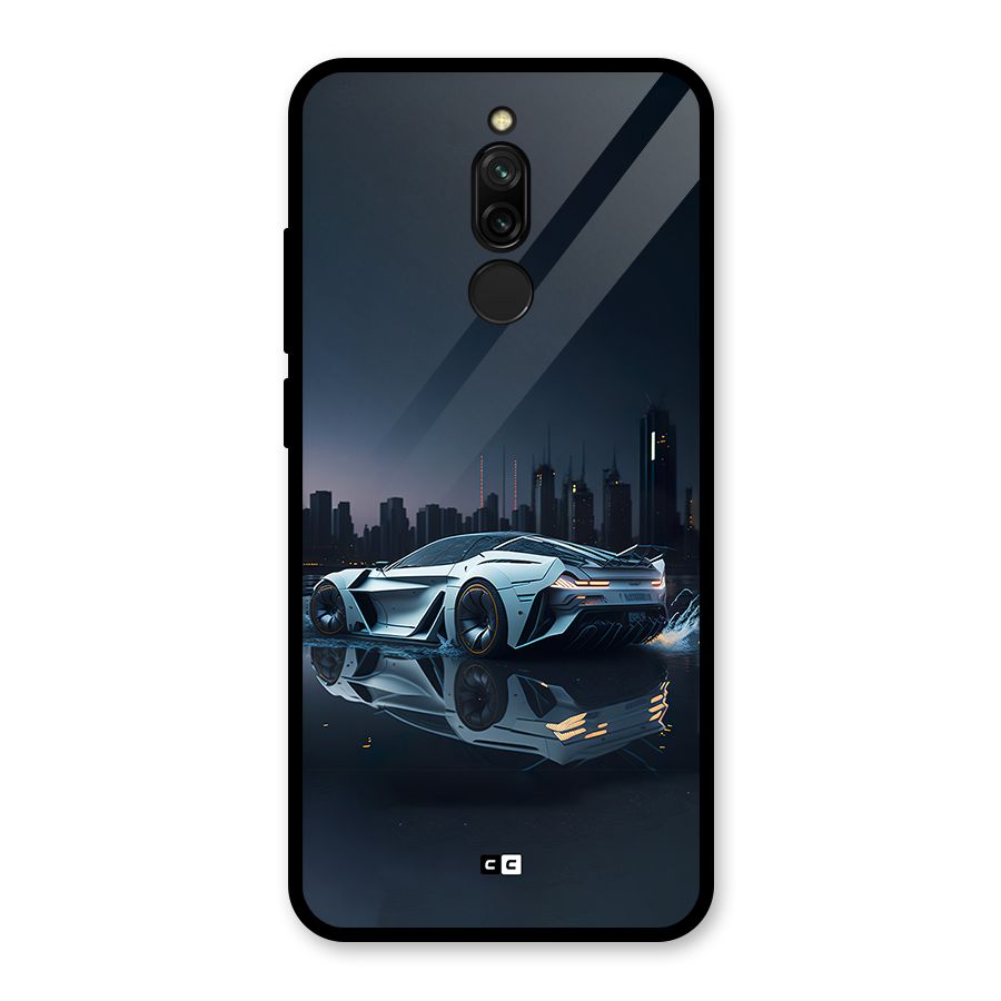 Car of Future Glass Back Case for Redmi 8
