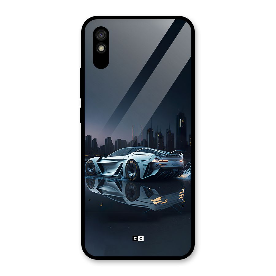 Car of Future Glass Back Case for Redmi 9i