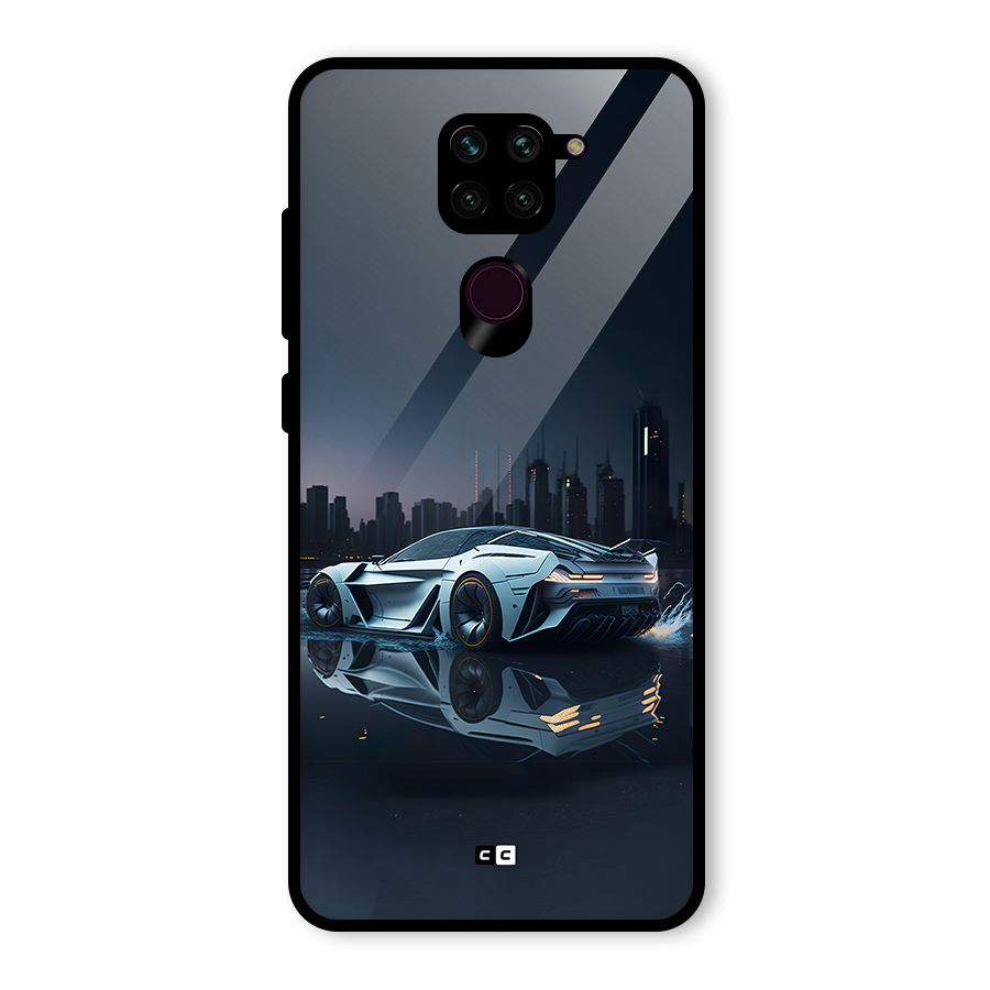Car of Future Glass Back Case for Redmi Note 9