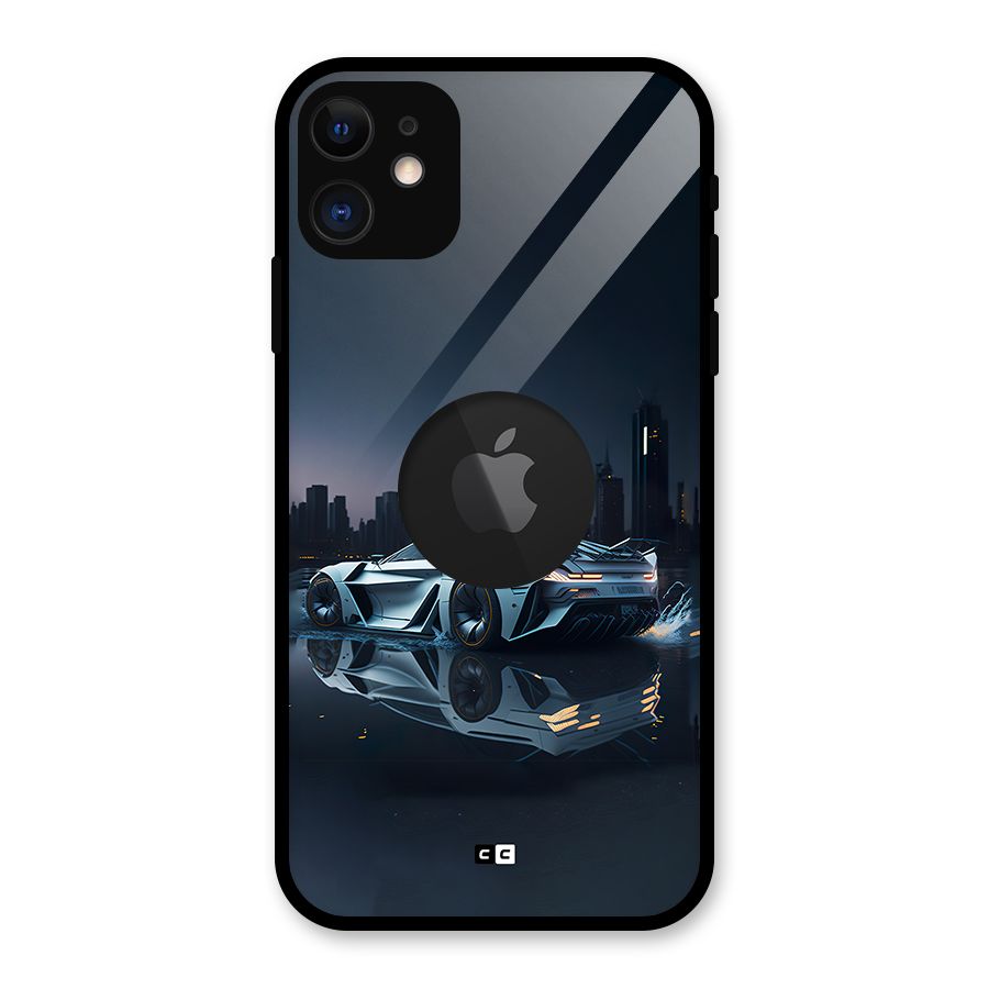Car of Future Glass Back Case for iPhone 11 Logo Cut