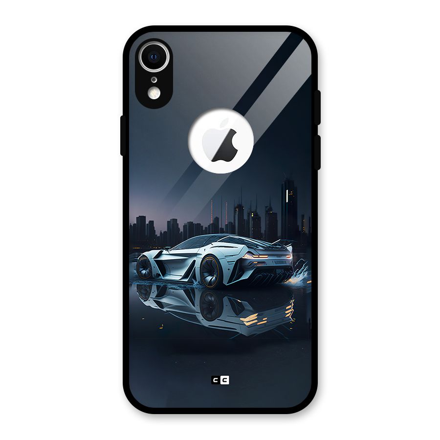 Car of Future Glass Back Case for iPhone XR Logo Cut