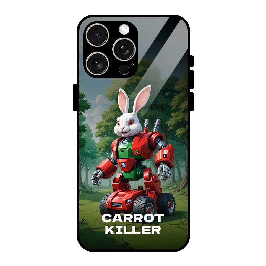 Carrot Killer Glass Back Case for iPhone 15 Pro Max