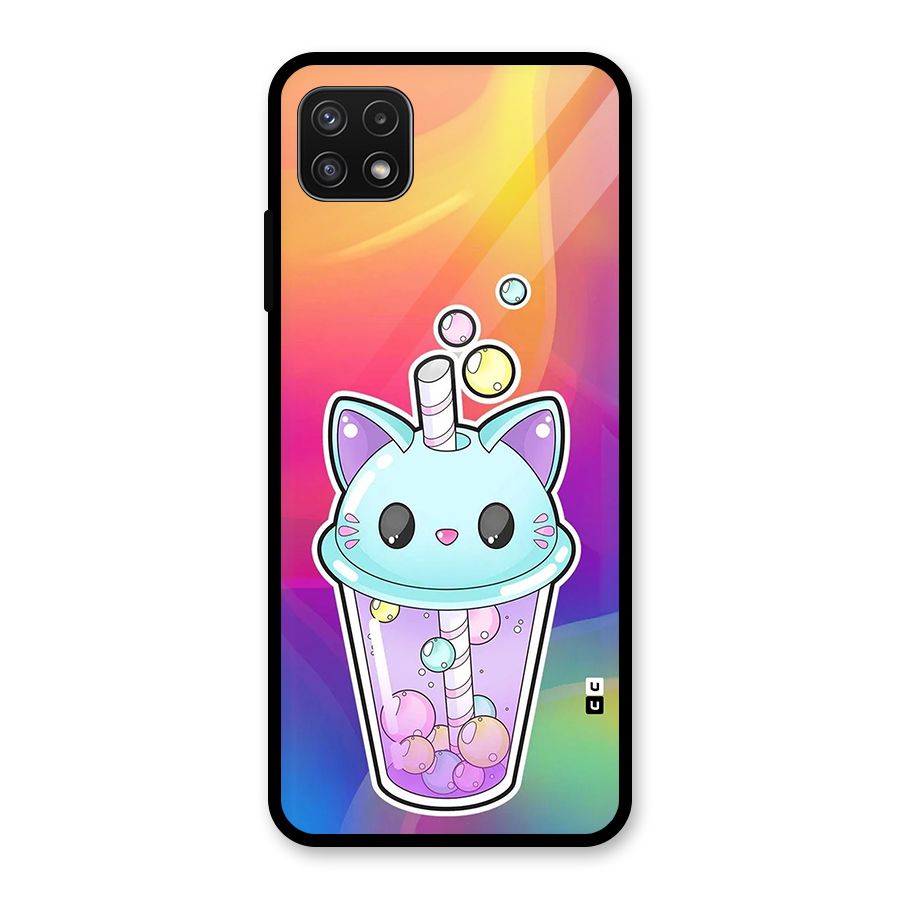 Cat Drink Glass Back Case for Galaxy A22 5G