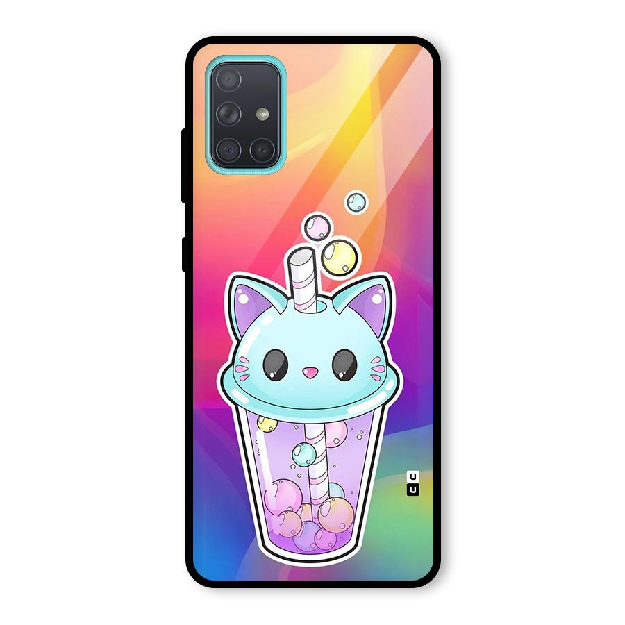 Cat Drink Glass Back Case for Galaxy A71