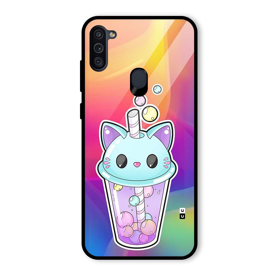 Cat Drink Glass Back Case for Galaxy M11