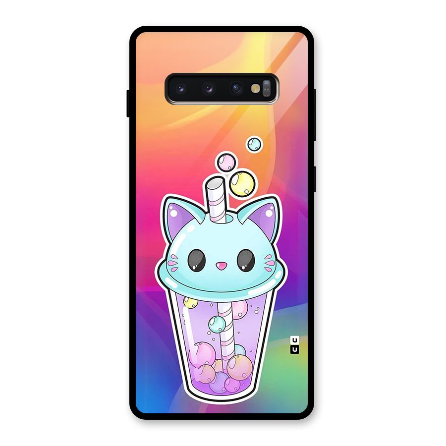Cat Drink Glass Back Case for Galaxy S10 Plus