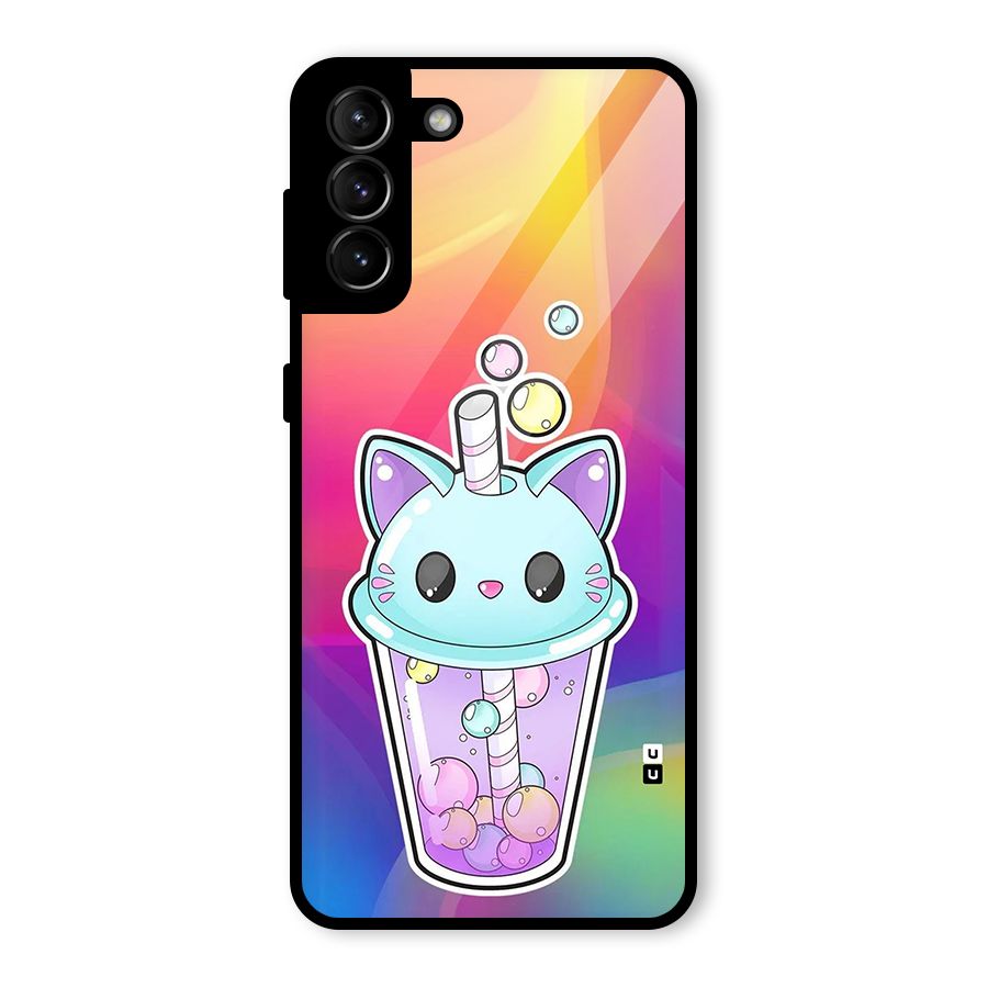 Cat Drink Glass Back Case for Galaxy S21 Plus