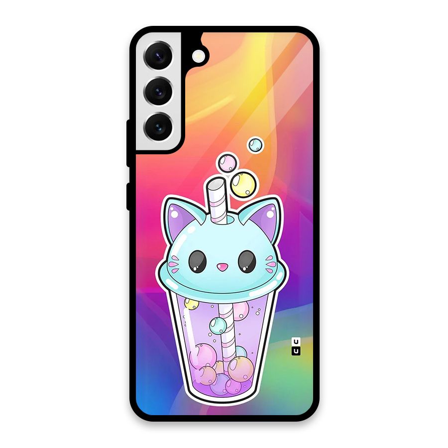 Cat Drink Glass Back Case for Galaxy S22 Plus 5G