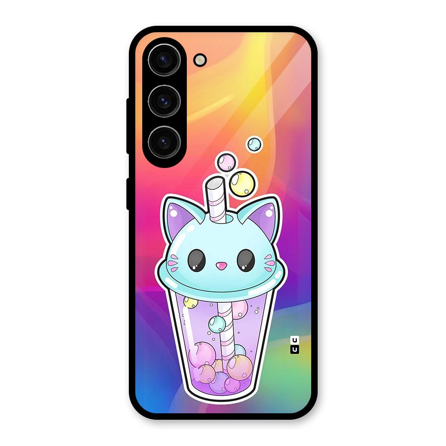 Cat Drink Glass Back Case for Galaxy S23